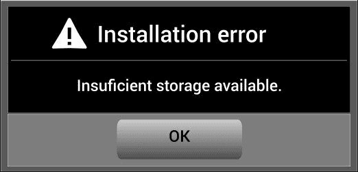 Insufficient Storage Space